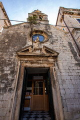Facade of Catholic temple of St. Joseph. Dubrovnik, Croatia