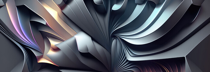 Liquid geometric minimal waves abstract background. Generative AI