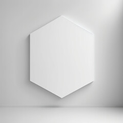 Wall poster mockup heptagon with seven corners. AI generation.