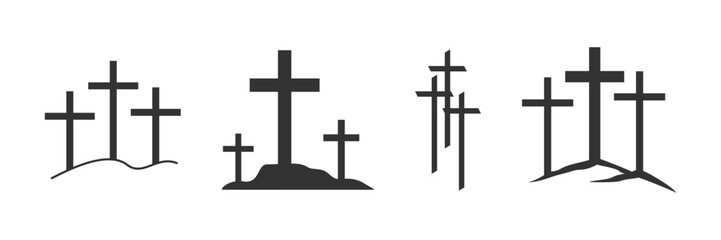 Cross symbol. Christian cross icon collection. Vector