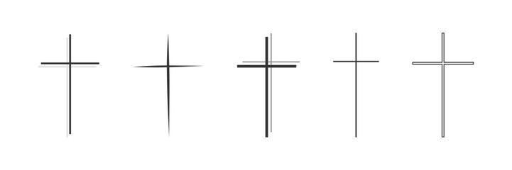 Cross symbol. Christian cross icon collection. Vector