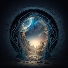 magical portal opening up to a realm of endless possibilities, fantasy art, AI generation.