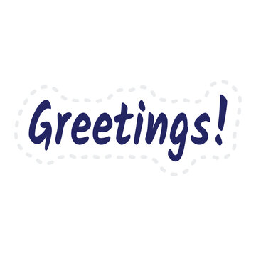 Greetings sticker design use for social media stickers, web and ui ux stock illustration