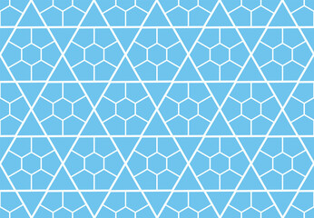 The geometric pattern with lines. Seamless vector background. White and blue texture. Graphic modern pattern. Simple lattice graphic design