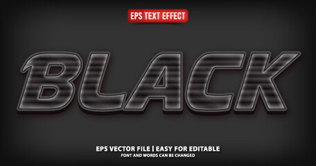 black editable text effect vector