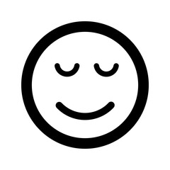 Cartoon smile face emoticon icon in flat style