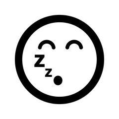 Cartoon sleep smile face emoticon icon in flat style