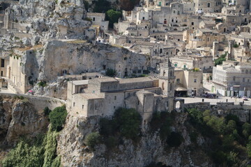 Fototapeta na wymiar View to San Pietro Caveoso church in Maters, Italy