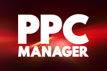 Ppc Manager text quote, business concept background