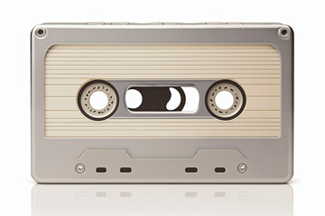 Old cassette tape isolated on white. Generative AI