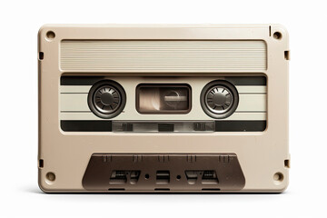 Old cassette tape isolated on white. Generative AI