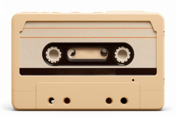 Old cassette tape isolated on white. Generative AI