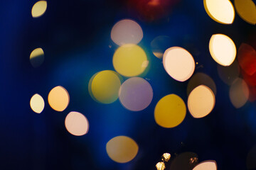 unfocused garland bulbs. Blur. the concept of Christmas decor. background.
