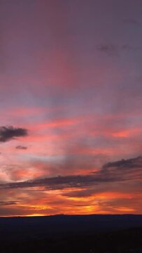Vertical Video Vertical Video Red Sunrise over Small Town