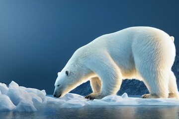 Fototapeta na wymiar Polar Bear and global warming. Generative AI