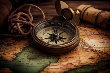 Die Welt entdecken: Urlaubsplanung mit Karte und Kompass - Generative Ai
