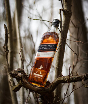 Bottle of whisky Johnnie Walker 12 Highland origin