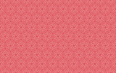 The geometric pattern with lines. Seamless vector background. White and red texture. Graphic modern pattern. Simple lattice graphic design
