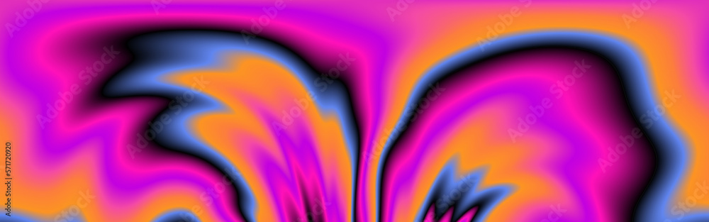 Aufkleber Abstract psychedelic colorful background with warped and distorted lines. 