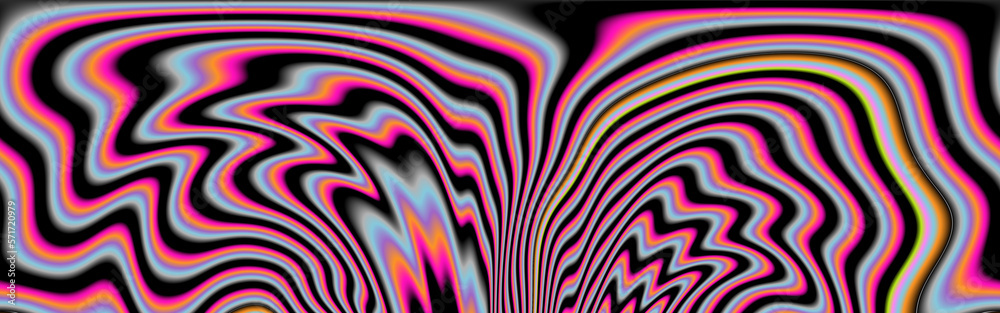 Poster Glitched and distorted TV or computer screen with colorful stains.