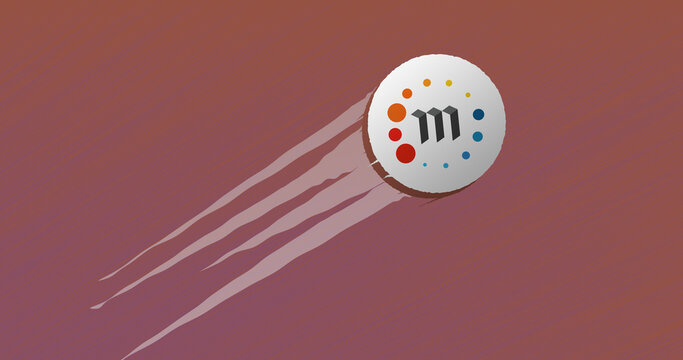 February 13 2023 Illustration of the crypto asset token ETP coin take off, unstick, skyrocketing in a bull run. Rise of Metaverse ETP 