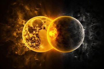 Obraz na płótnie Canvas Sun and Moon