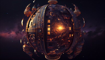 lonely Satellite orbiting around gas planet deep in space, Satellite Imagery, Beautiful Lighting, VFX, insanely detailed and intricate, hypermaximalist, elegant, ornate, hyper real AI Generated