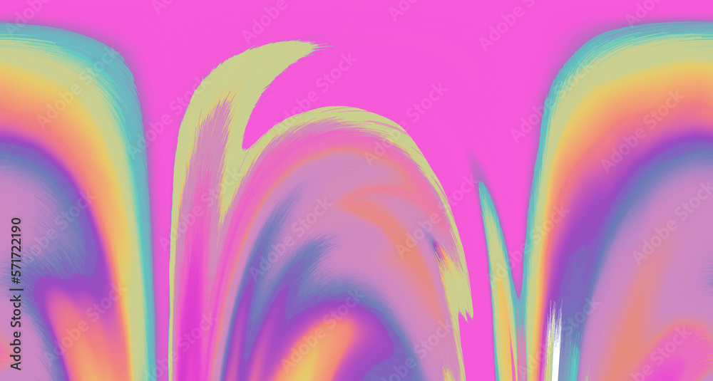 Poster op-art pattern with holographic gasoline like stains and leaks. rainbow multicolored abstract backgr