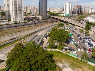 Naklejka premium Foto aérea da região da Barra funda em São Paulo