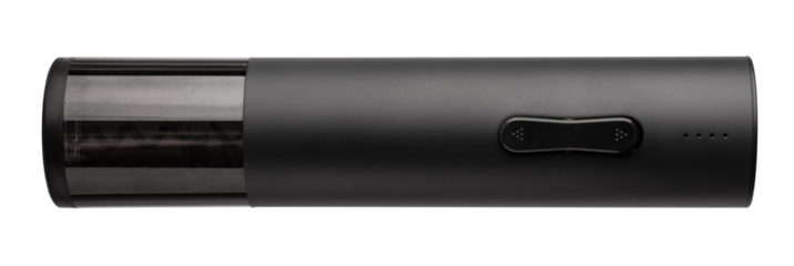 Black electric corkscrew on a transparent background. isolated object. Element for design