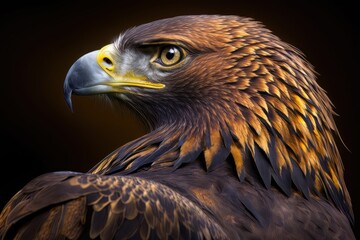 Close-up of a Golden Eagle - Aquila chrysaetos. Generative AI. - obrazy, fototapety, plakaty