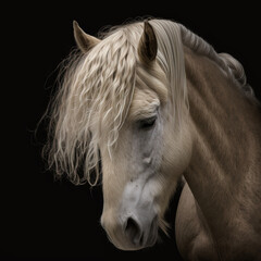 Fototapeta na wymiar Generative AI. Portrait of a white horse