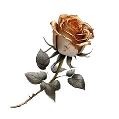 red, orange, white, colorful blooming wild rose High-Resolution Digital Illustration, Transparent Background, PNG, Generative AI