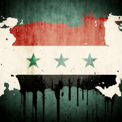 Syria flag with colourfull