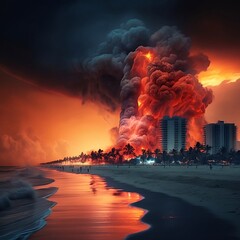 miami beaches on fire