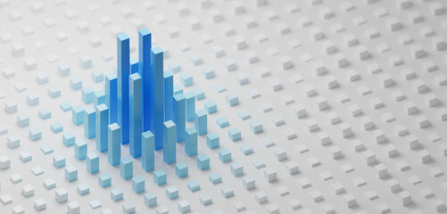 Blue bar graph illustration