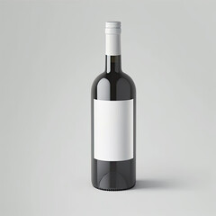 Bottle of wine on a white background, blank label mockup. Generative ai.
