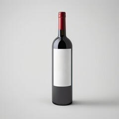 Bottle with white label for design, wine mockup. Generative ai.