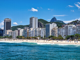 Fototapeta premium Copacabana beach in Rio de Janeiro, Brazil is the most famous beach of Rio de Janeiro