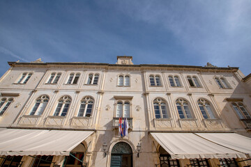 Fototapeta na wymiar Medieval buildings inside the historic fortress of Dubrovnik. Croatia