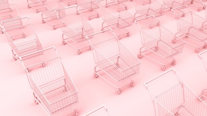 Supermarket trolley abstract background for online shopping concept