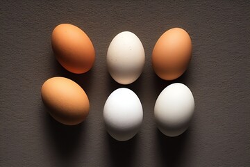 group of chicken eggs, the concept of Easter, generative ai	