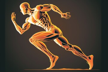 Fototapeta premium a abstract colorful fitness illustration of a running strong man