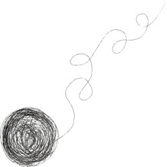 A ball of thread sketch. Black ball of thread sketch vector. Spool of thread.