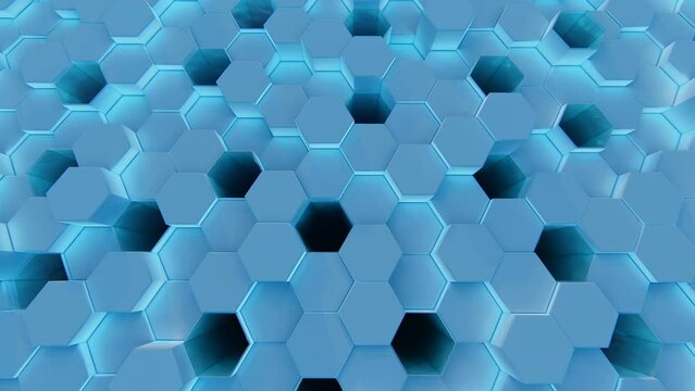 Surreal Aquatic Hexagon Background 3D Video Animation