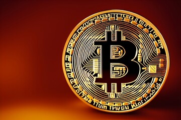 Cryptocurrency bitcoin coin of the future, digital assets, electronic currency. generative ai	