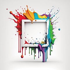 abstract colourful background with black frame, generative ai