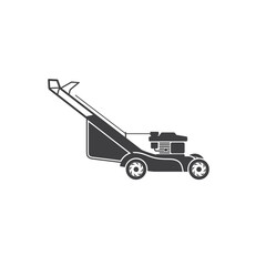illustration of lawn mower, gardener equipment, vector art.