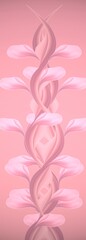 Fototapeta na wymiar Smooth Pink Floral Vertical Beautiful Decorative Illustration Graphic Art