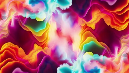 Abstract colorful ink and smoke waves